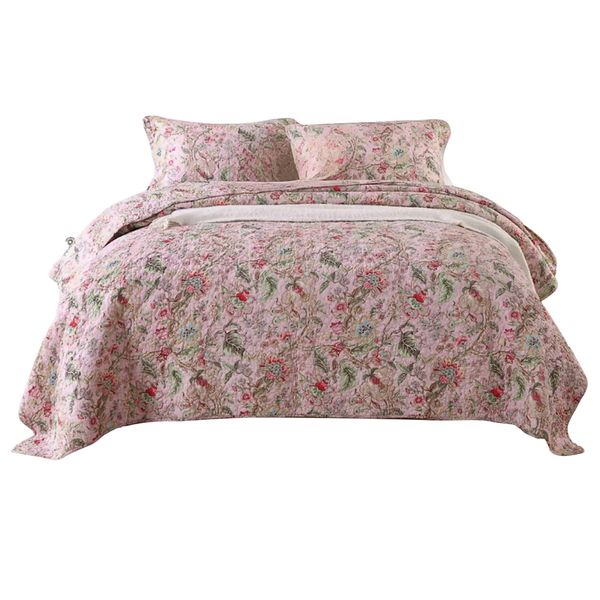Decor Lightweight Reversible Rustic Printed Bedspread With Pillows - 3 pcs