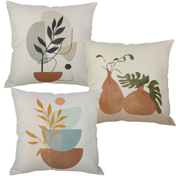 Home Decor Sofa Cushion Cover Pot Plant - Set of 3 - 45cm