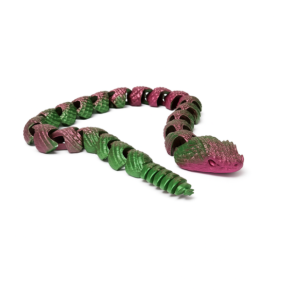 Rattlesnake Toy - Articulated Snake (53 cm)Red, Green, Black or Red and Green