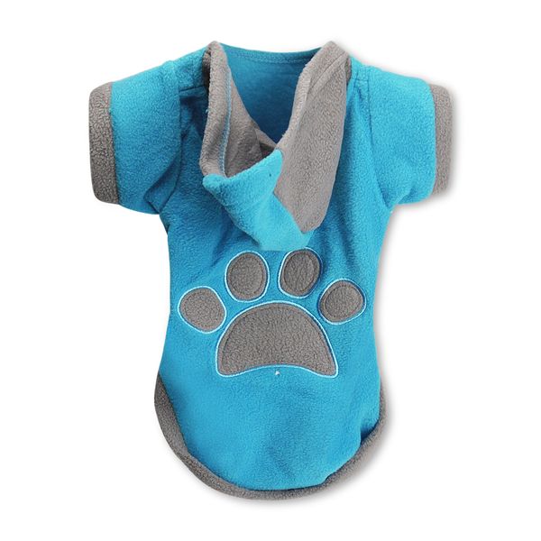 Dog Shirt - Winter - Boy - Paw Design - Blue - XL (C-47cm, N-42cm, L-33cm)