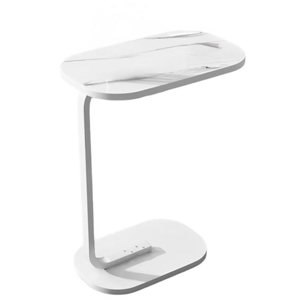 C-shaped Side Table Accent Table, Wood Desktop End Table
