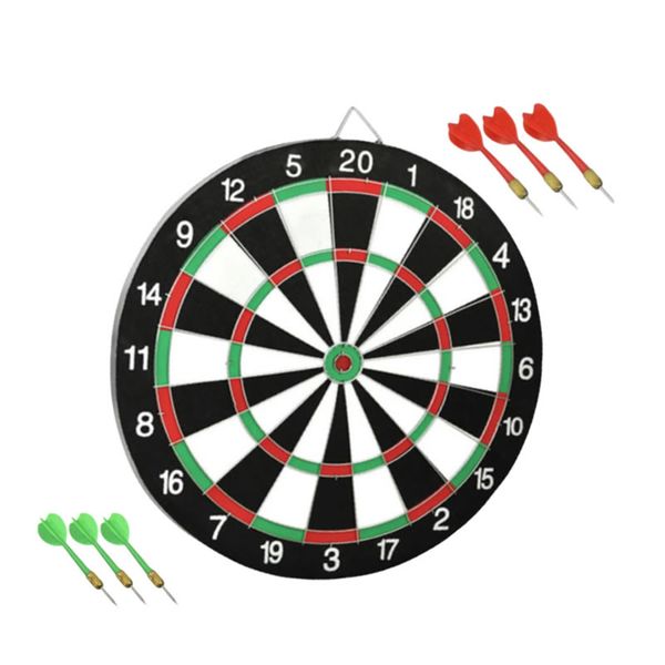 15" Double Sided Hanging Dart Board With 6 Standard Needles