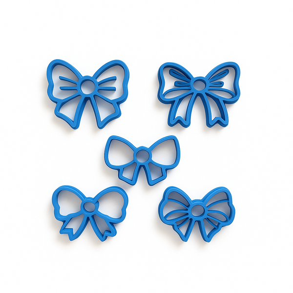 Mini Bow Cookie Cutter Set - 3D Printed - Blue - 4.5 cm