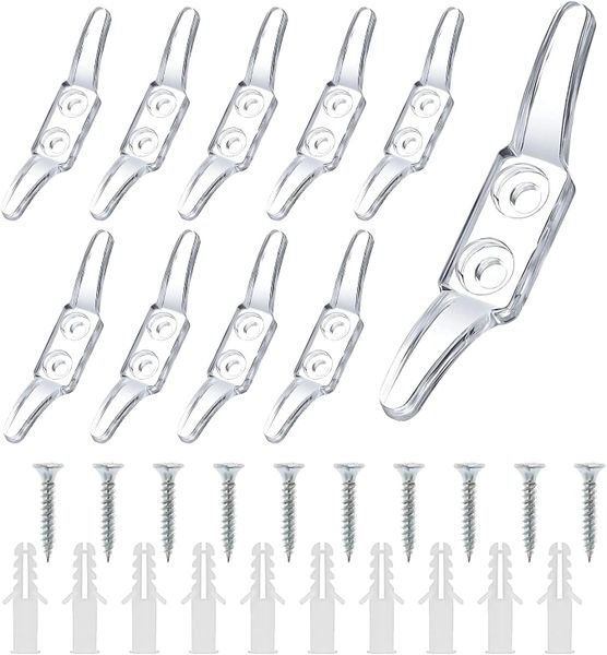 10PCS Clear Plastic Cord Cleat Set for Blinds and Curtains with Screws