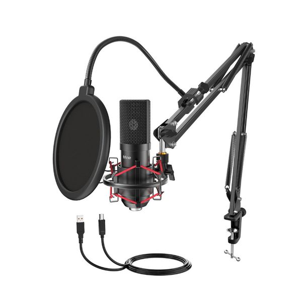 Fifine USB Condensor Microphone with Arm Desk Mount Kit