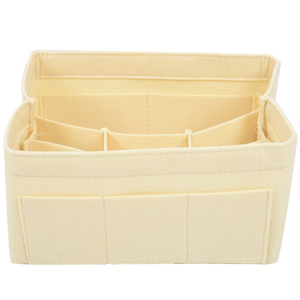 Women Fashion Felt Cloth Inner Bag Fits In Insert Handbag White