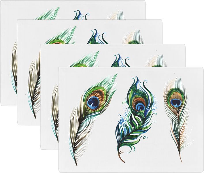 Pappa Joe - Placemat Set - Peacocks Feathers (4 Pack)