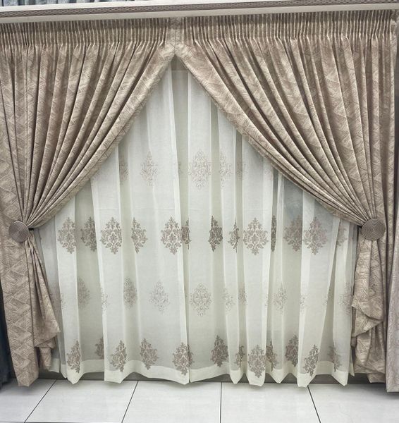 Dream world Curtain With Lace And TieBack Combo