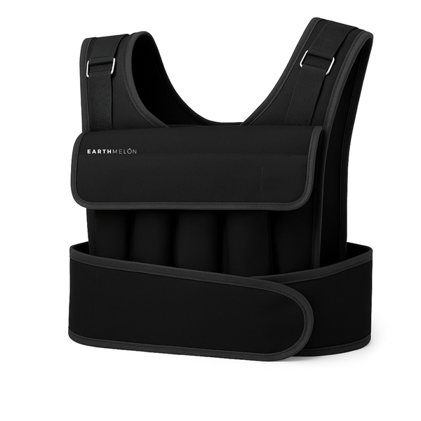 Earthmelon 10kg Black Weighted Training Vest Adjustable Heavy Duty