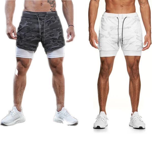 APEY Shorts For Men 2-in-1 Sports Gym Shorts with Phone Pocket &amp; Underlayer