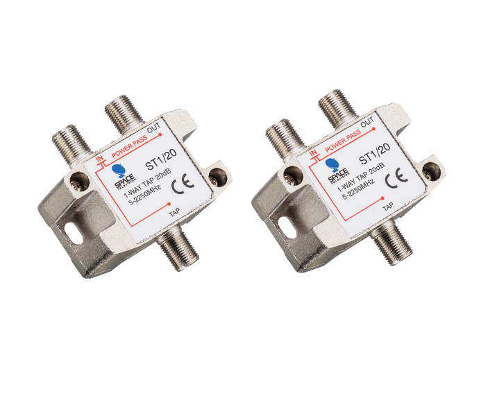 Space TV Satellite IF Tap - 1 Way - 20db (5 – 2250MHz) - 2 Pack