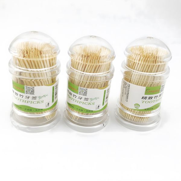 Transparent Natural Bamboo Toothpick Holder/Dispenser - 3 Pack