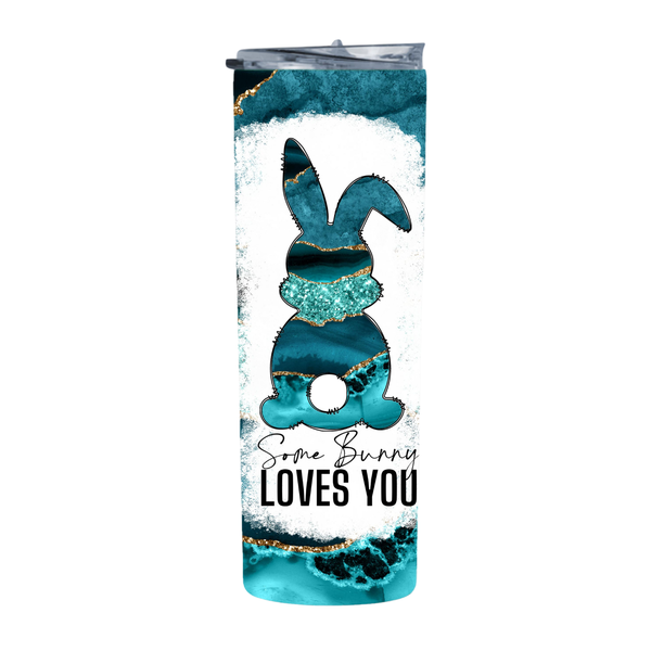 Blue Sparkly Bunny Sprin2 20 Oz Straight Skinny Tumbler 008