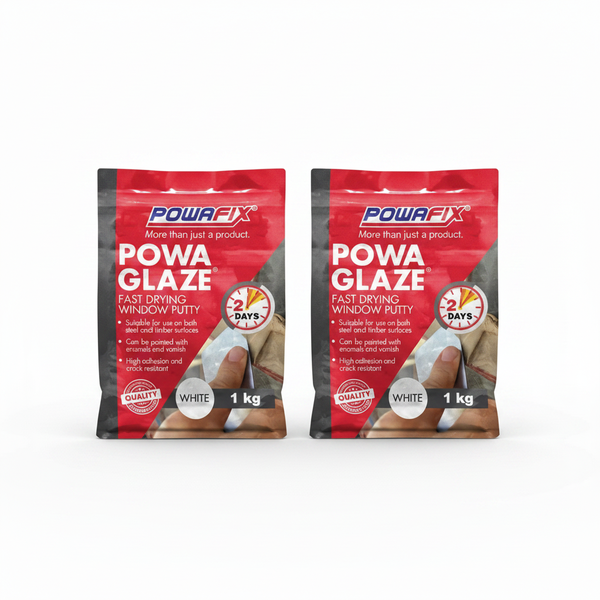 Powafix Powa Glaze White Liquid Adhesive 1Kg for Construction &amp; - 2 Pack