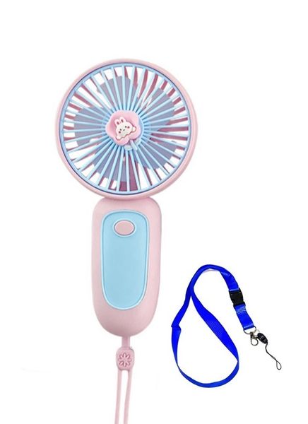 Mini Handheld Fan Rechargeable With Hanging Rope &amp; Lanyard