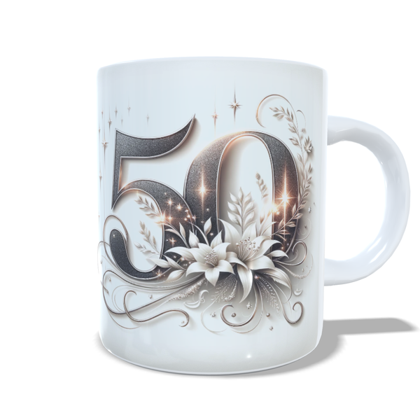 Beautiful 50th Birthday Mug