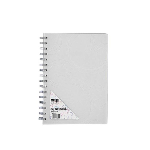 Meeco Creative Collection A5 80 Ruled Sheets Spiral Bound Notebook - White