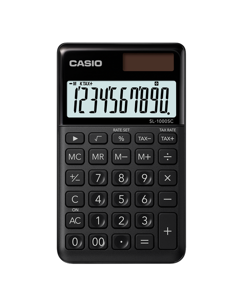 CASIO SL-1000SC Black Stylish 10 Digit Solar Pocket Calculator