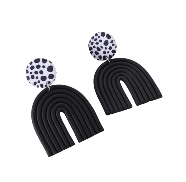 Polymner Earrings - Black Rainbow