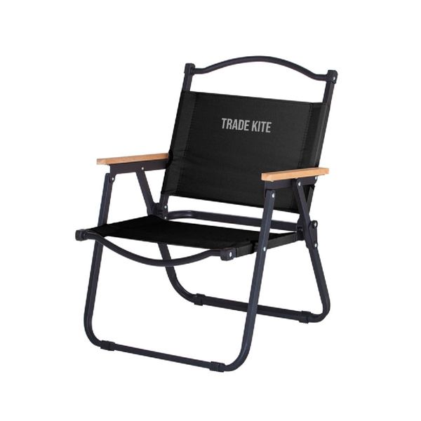 Trade Kite Folding Portable Luxury Camp Chair with Handle &amp; Wooden Armrests