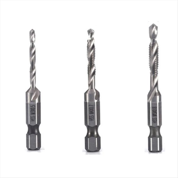 3 Pcs M3 M4 M5 4341 Titanium Plated Composite Tap Compatible with None