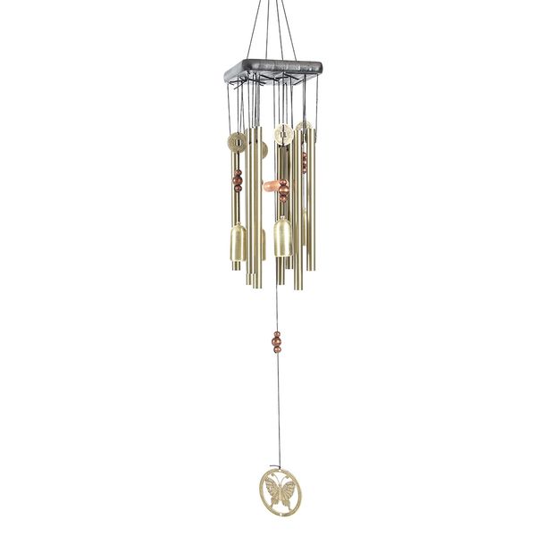 Butterfly tube wind chime, rust proof garden decoration, door hanging