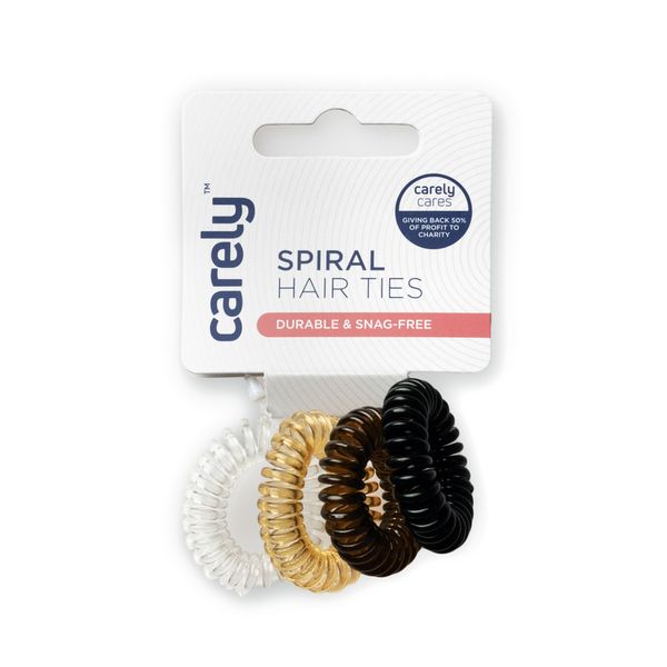 Carely Spiral Hair Ties - 4 Pieces