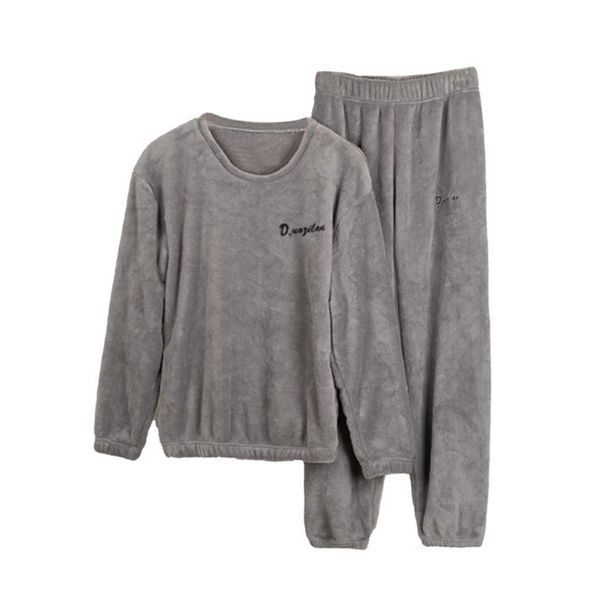 Warm And fluffy Winter Ladies Pyjamas Set S/M- Grey