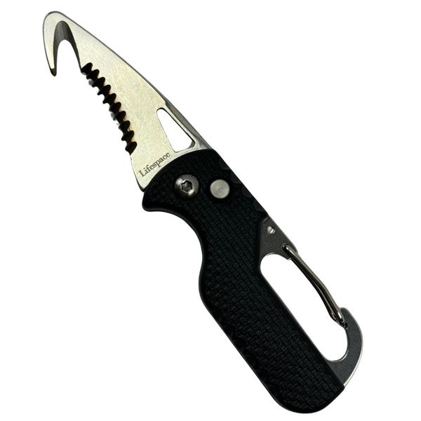 Lifespace Utility Keychain Knife / Seatbelt Cutter with Carobiner