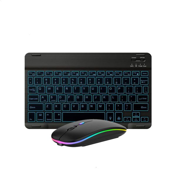 Rechargeable Bluetooth Keyboard &amp; Mouse Combo with 7-Color Backlight