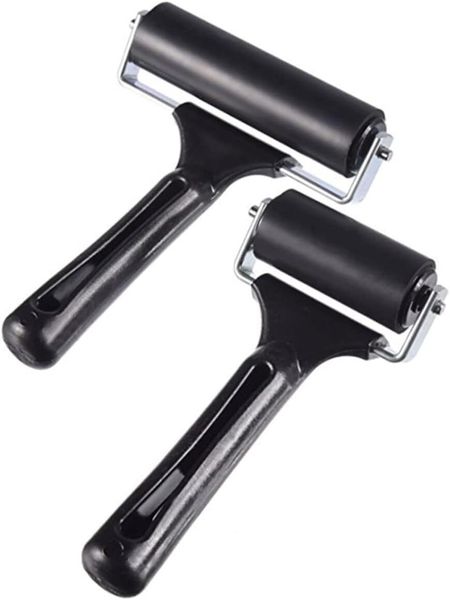2Pieces Rubber Rollers Brayers for Stamping Printmaking Heavy Duty Metal