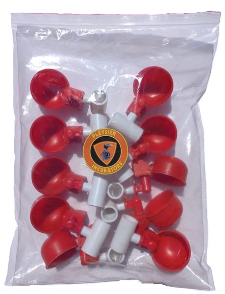Pleysier Chicken Drinking Cups for PVC Pipe with Tee Fittings -Pack of 10
