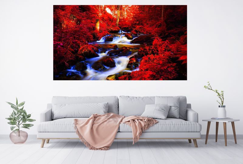 Red Water Flow Canvas - 0046