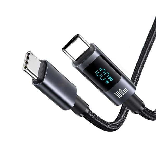 Type-C to Type-C Fast Charging Cable PD 100W 5A 20V with Digital Display