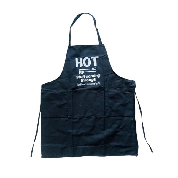 Braai Apron with Front Pocket (Hot Stuff Coming Through)