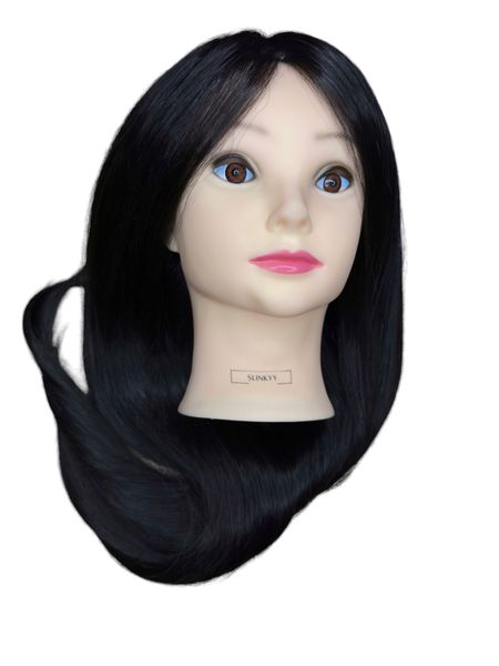 Mannequin Head Cosmetology Doll Practice- 85% Human Hair for Styling braid