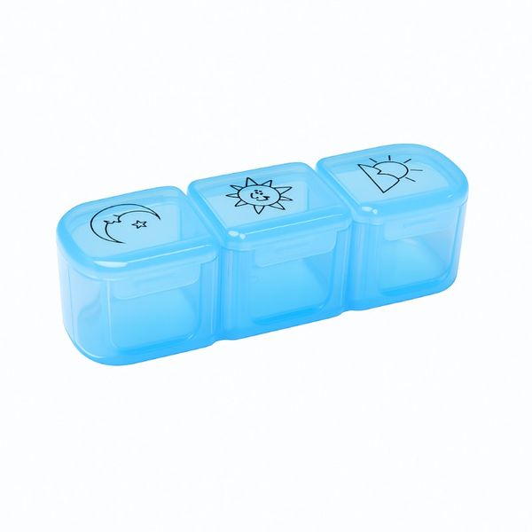 Three-Compartment Medicine Box - Blue