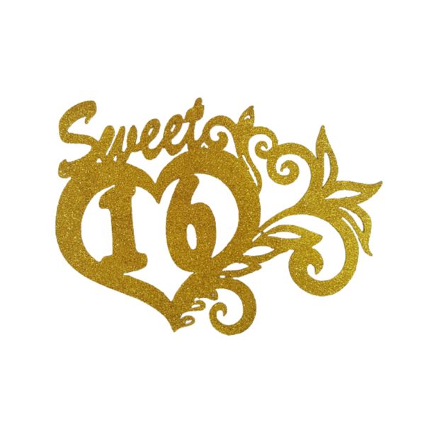 Sweet 16 Glitter Wooden Sign 40cmx30cm