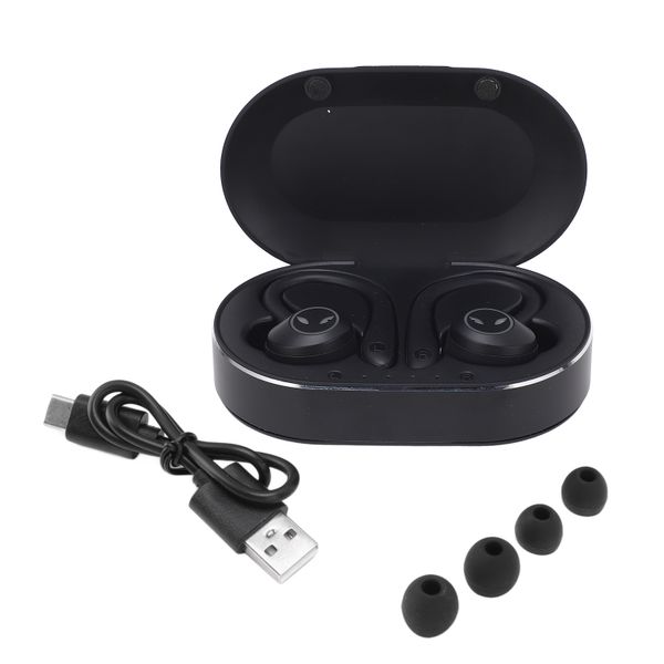 Bluetooth Earphone Waterproof Stereo Noise Cancelling Wireless EarbudsBlack