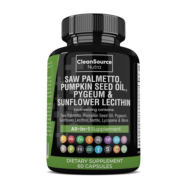 Saw Palmetto, Pumpkin Seed Oil, Pygeum &amp; Sunflower Lecithin - 60 Capsules