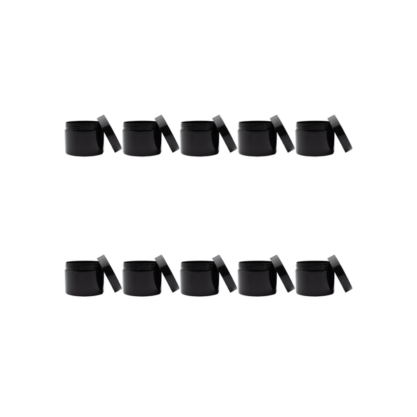10 x Black 125g Plastic Containers | Reusable Storage and Travel Containers