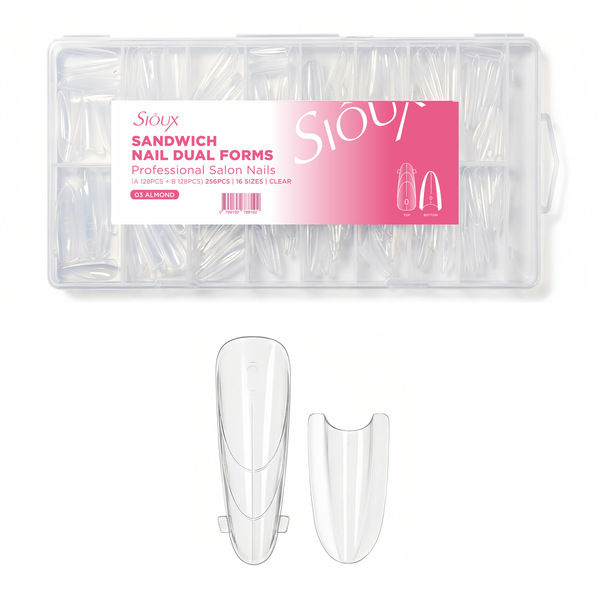 Sioux Sandwich Nail Dual Forms - Professional Clear Acrylic &amp; Gel Molds