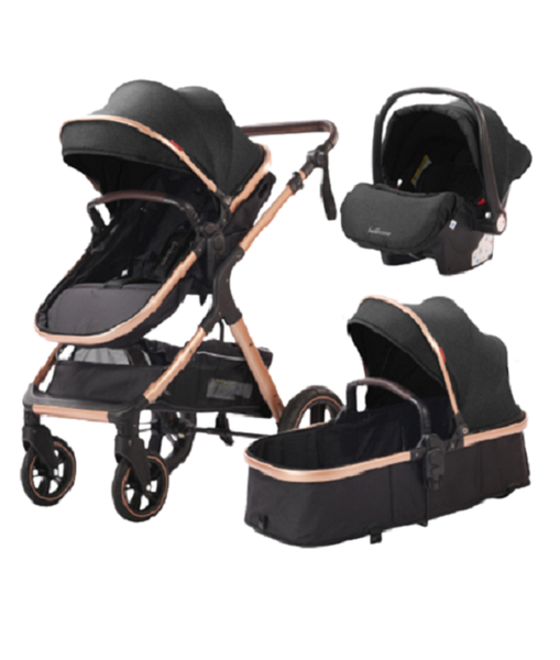Baby Stroller 3 in 1 Luxury Baby Carrier Good Quality-Black