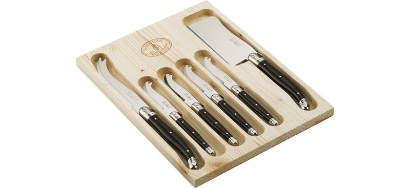 Laguiole by Jean Dubost - 6 Piece Cheese Set - Black