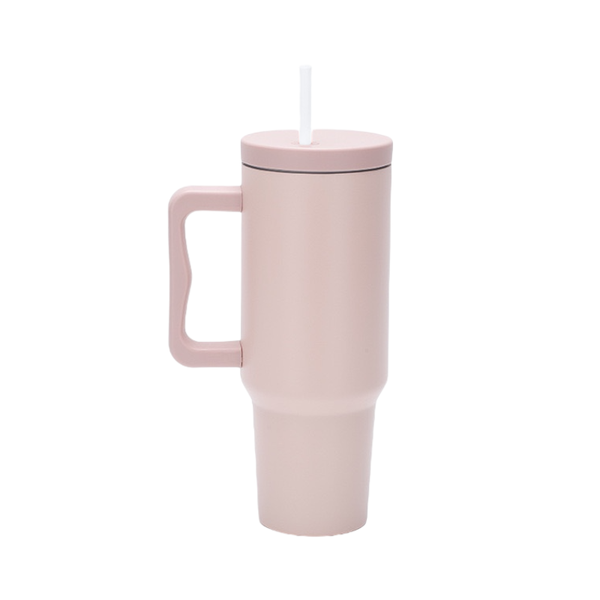 1200ml Matte Stainless Steel Flask Bottle with Lid, Straw &amp; Handle