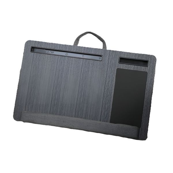 55×34 cm Knee Top Lap Desk with Cushion Base and Mouse Pad - Gray