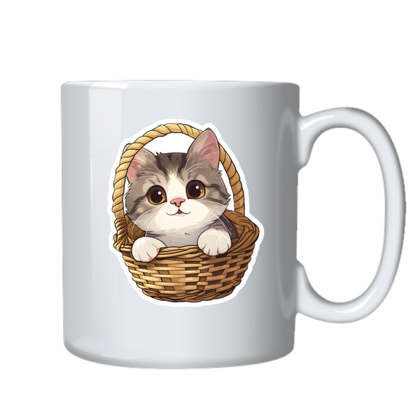 Kitten Cat 6 Kawaii Sticker Theme Mug Cup Birthday Christmas Gift 502