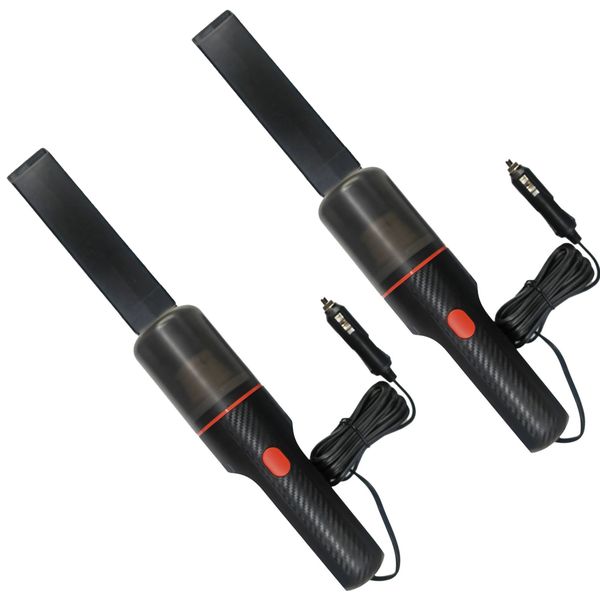 2-Piece Car Handheld Vacuum Cleaner Powered by Cigarette Lighter