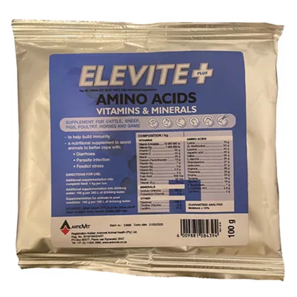 Antrovet - Elevite Plus 100 g Multivitamin &amp; Electrolyte Growth Supplement