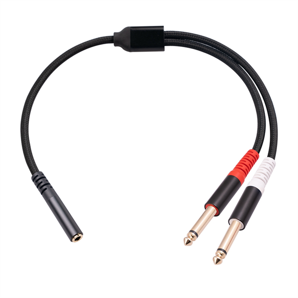 3.5mm to Dual 6.5mm Adapter 3.5mm Audio Aux Cable Double
